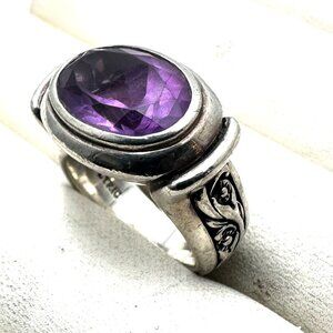 Lyric Sterling Silver Purple Gemstone Ring Size 7 Weight 11 Grams